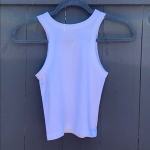 NWT White Ribbed Cropped Tank